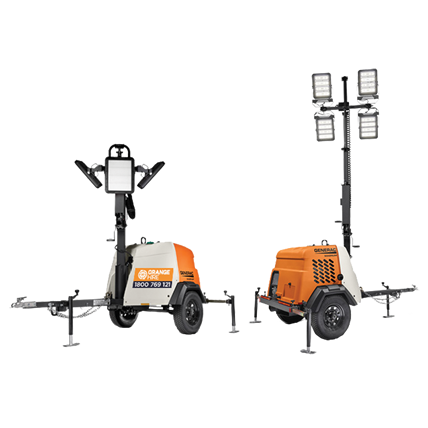 Portable Lighting Tower Rental for Night Roadworks, Events - Hire