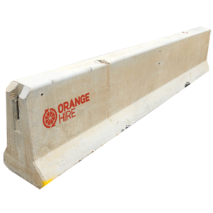 Orange Hire F Type Concrete Barrier